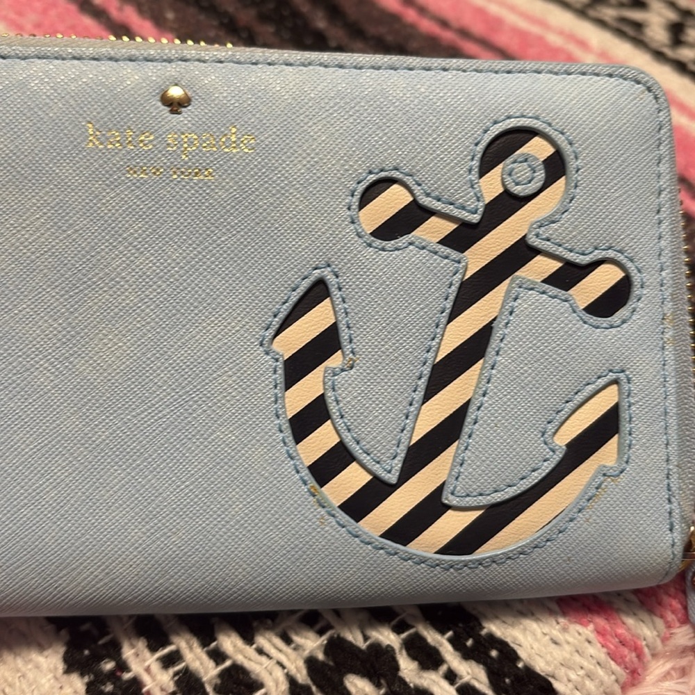 Kate Spade Storybook White, Blue and Black Anchor Wallet - Picture 5 of 10